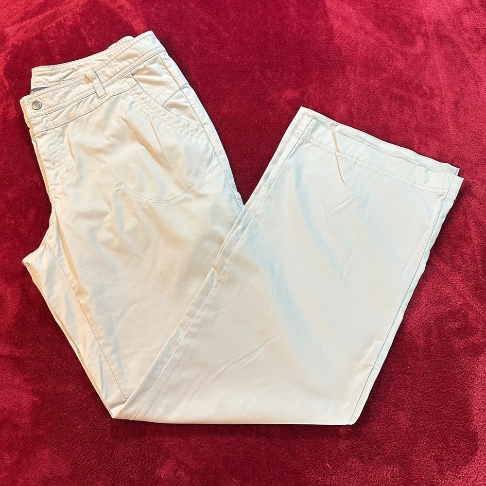 Eddie Bauer Sport Womens 12 Hiking Pants Stone Beige Nylon‎ Stretch Straight Leg